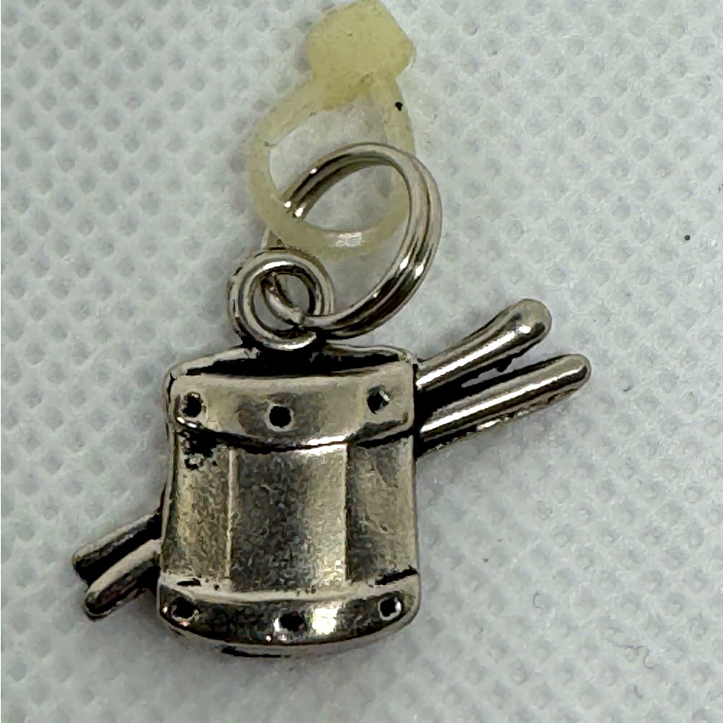 Ganz Silver Drum With Sticks Charm Vintage 90&acirc;s